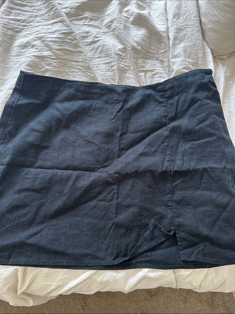 Black Linen Skirt